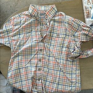 Southern Marsh Orange and Blue Casual Button Down Shirt